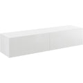 Meuble de salon design moderne gris clair 2 etageres, bois ingenierie durable