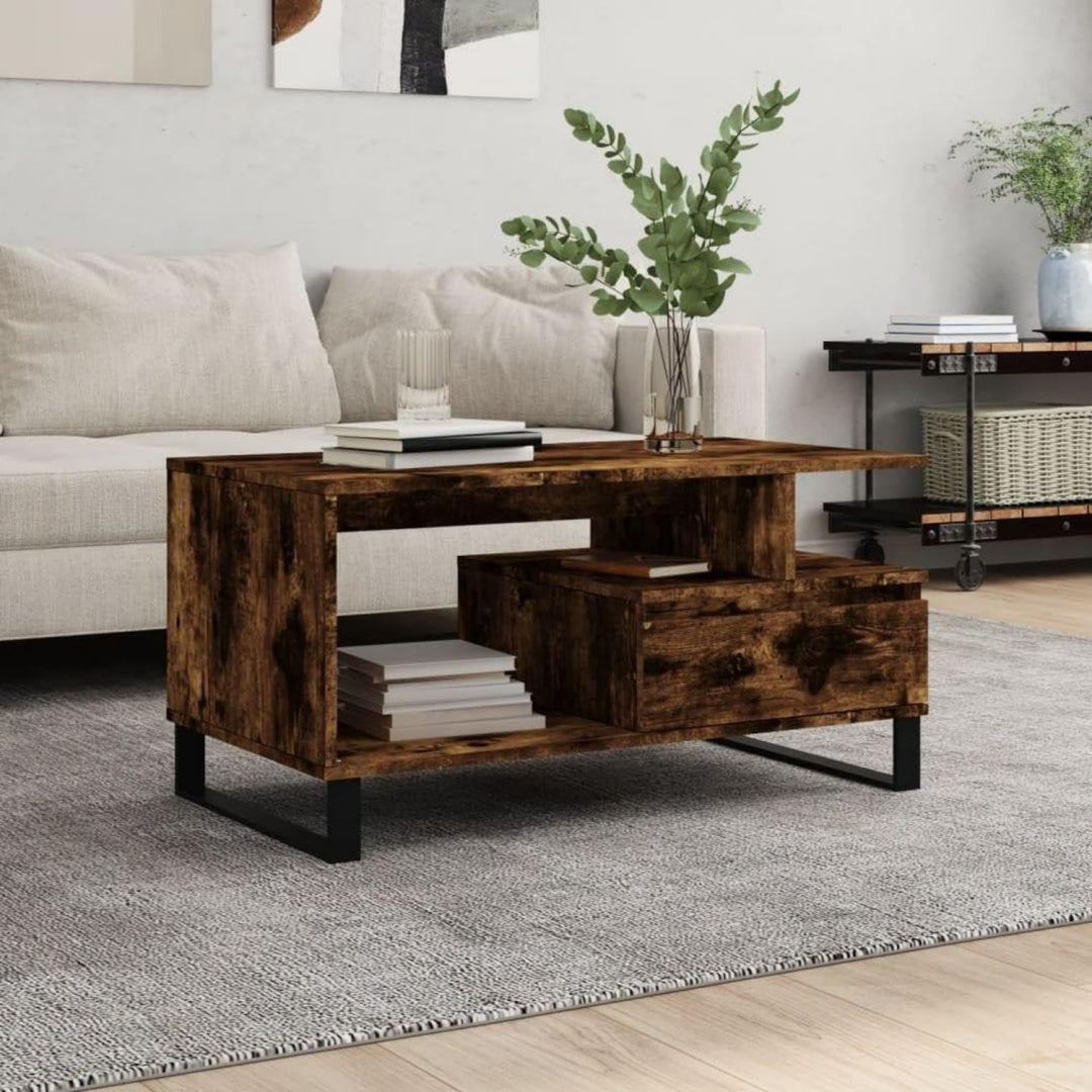 Table basse gris 90 x 49 x 45 cm design elegant