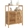 Meuble de rangement marron verre 64 cm, rangement esprit fermier