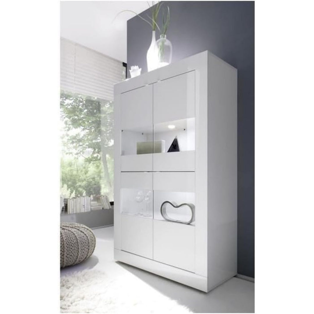Armoire avec 4 portes gris clair decor chene