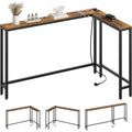Console etroite gris 180 cm, de rangement genereux