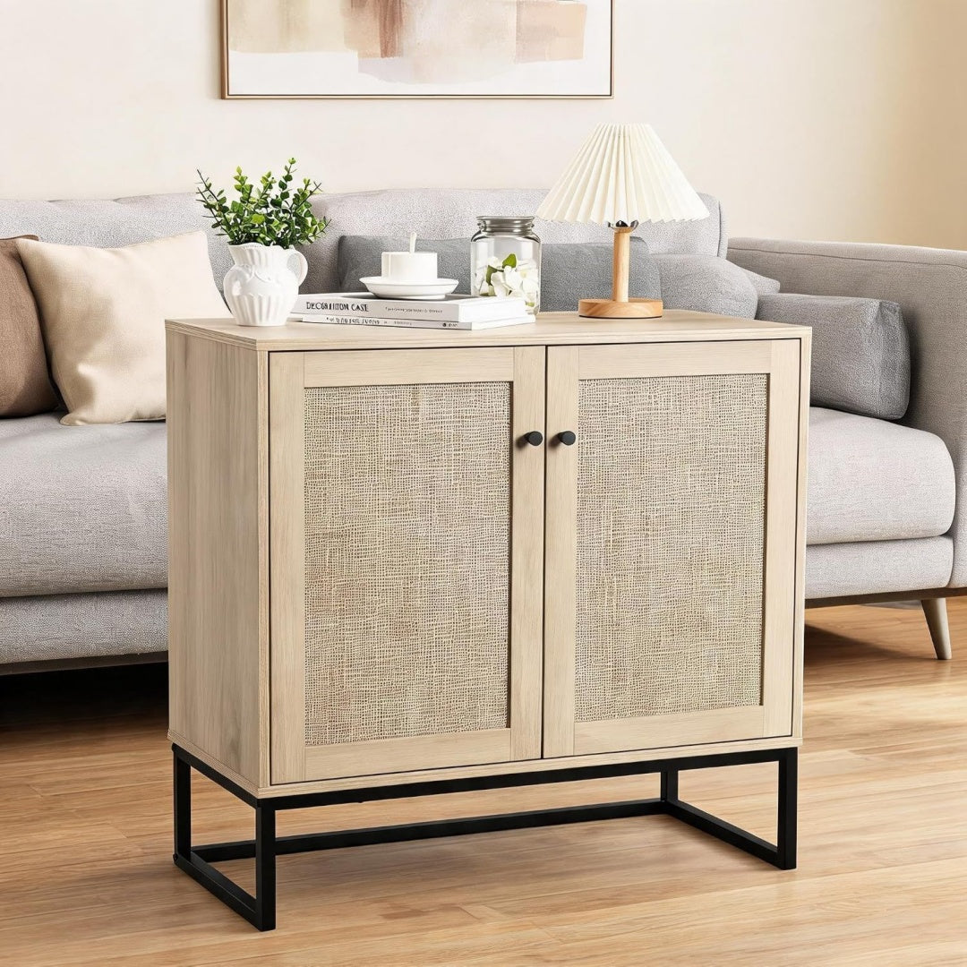 Meuble de rangement beige decor chene