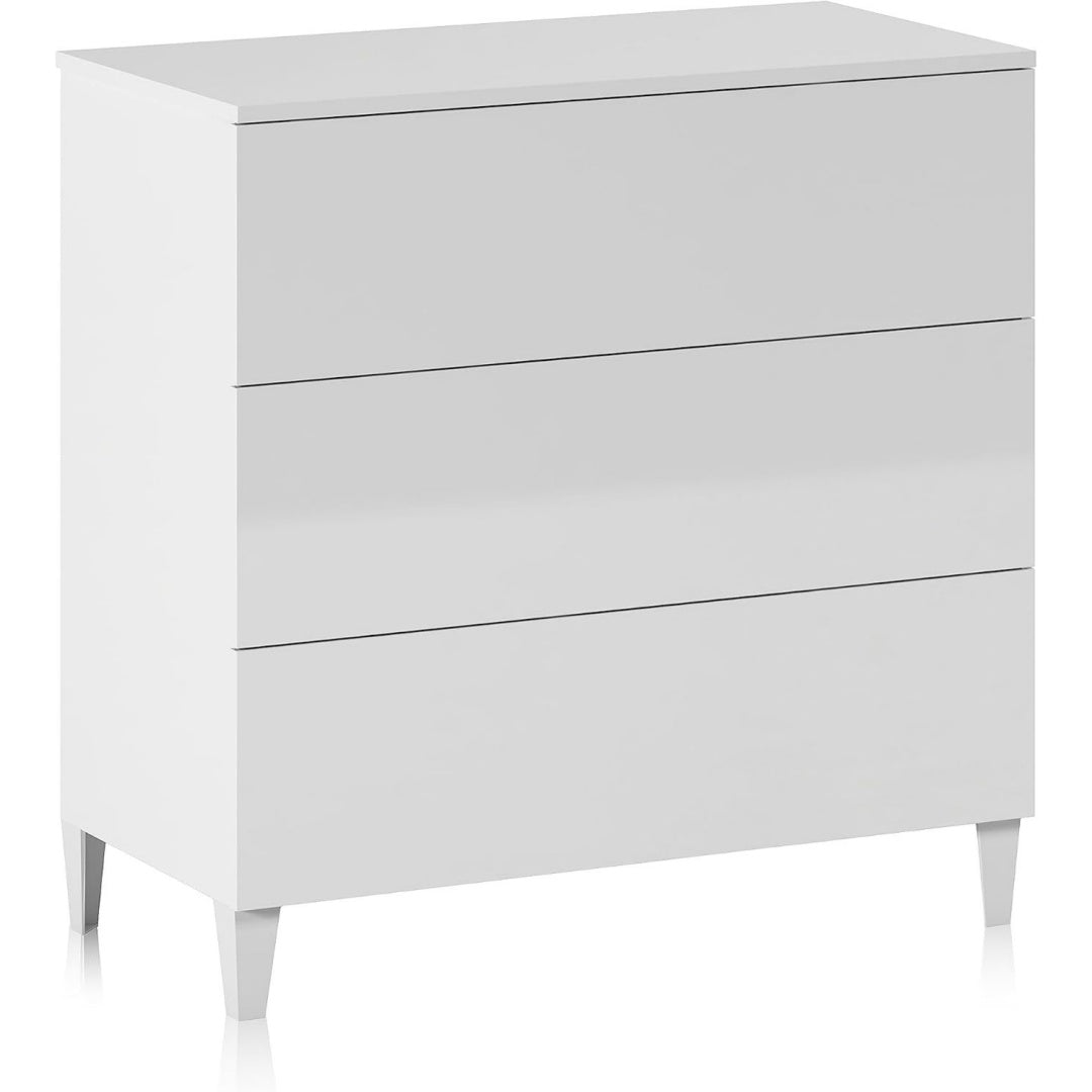 Chiffonnier en bois gris clair espace rangement