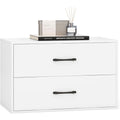 Coiffeuse gris clair design moderne bois ingenierie 2 tiroirs