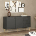 Contemporain, meuble de rangement marron en panneau de particules multifonctionnel