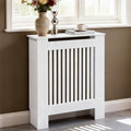 Touche Moderne, habillage radiateur gris clair en panneau de particules