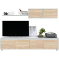 Ensemble de meubles gris clair 200 cm a 4 portes bois ingenierie