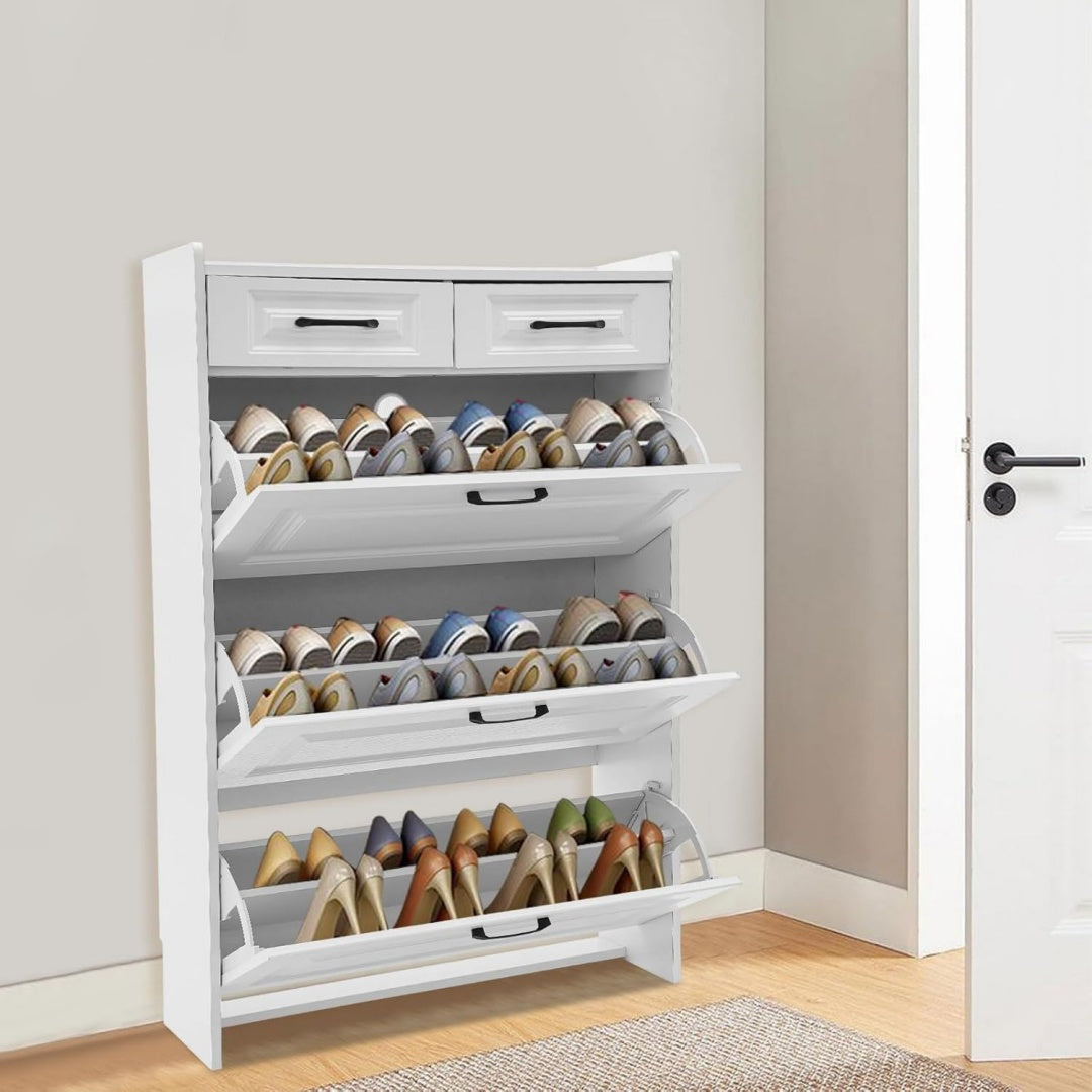 Armoire a chaussures gris clair, 80 x 24 x 120 cm, etageres reglables