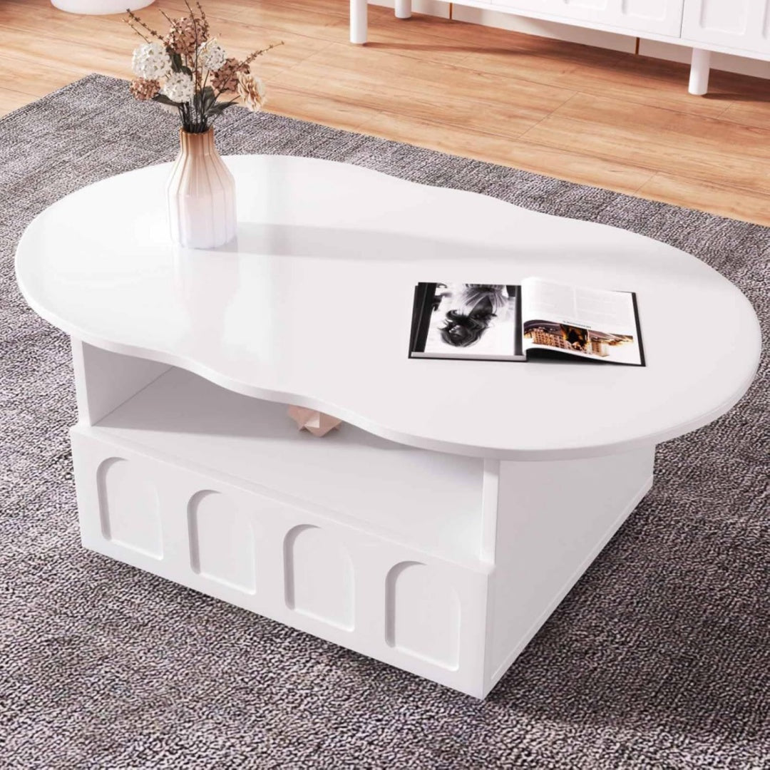 Table basse design moderne gris clair