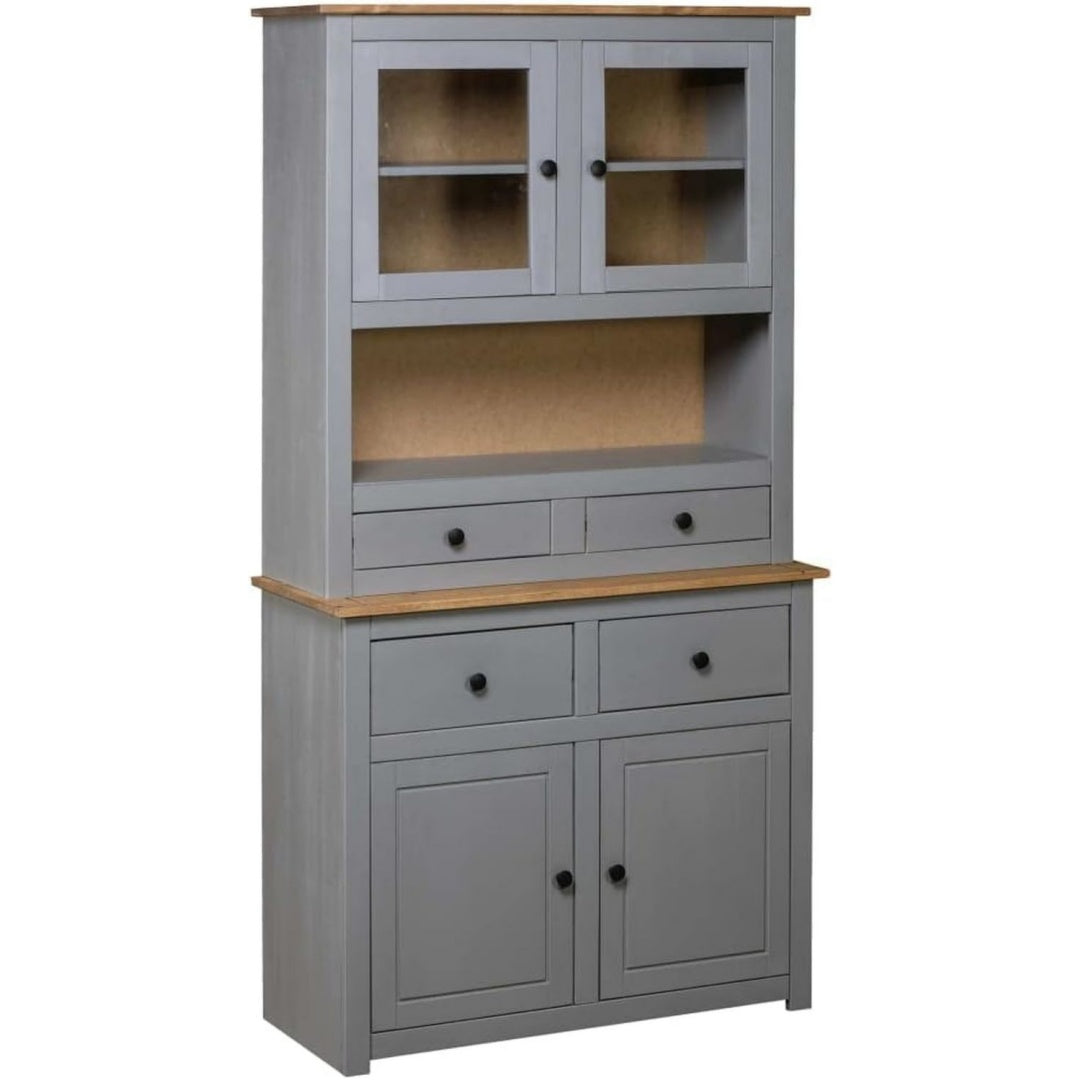 Enfilade gris, 94, 7 x 43, 6 x 13, 9 cm bois esprit rustique