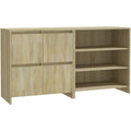 Buffet haut en chene, creme style epure