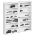 Malin, vitrine gris clair en panneau de particules eclairage LED