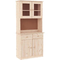 Vaisselier beige, bois esprit rustique 77 x 35 x 165 cm