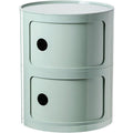 Commode contemporaine structure metallique 2 tiroirs gris clair
