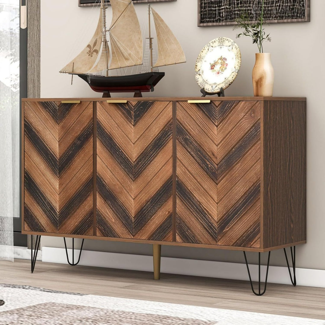 Buffet marron (38 x 120 x 76.5 cm), espace de rangement genereux