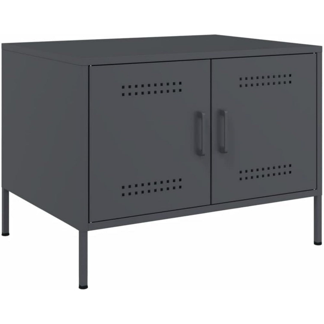 Table basse en acier gris fonce 50 x 68 x 50.5 cm