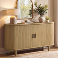 Enfilade marron 4 etageres, style scandinave bois massif pour salon