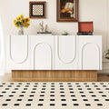 Enfilade gris clair 4 etageres reglables, materiau durable et design moderne