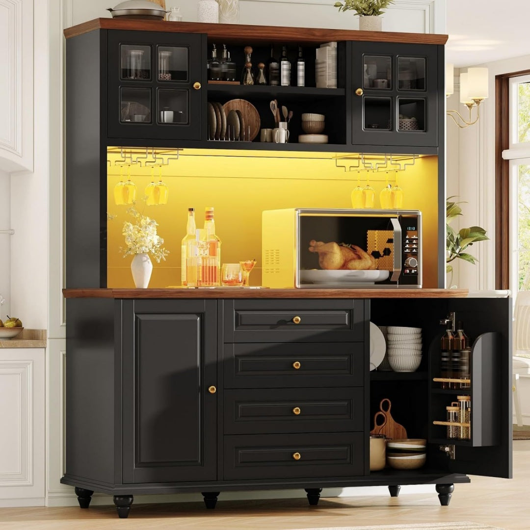 Buffet lumineux noir avec eclairage LED