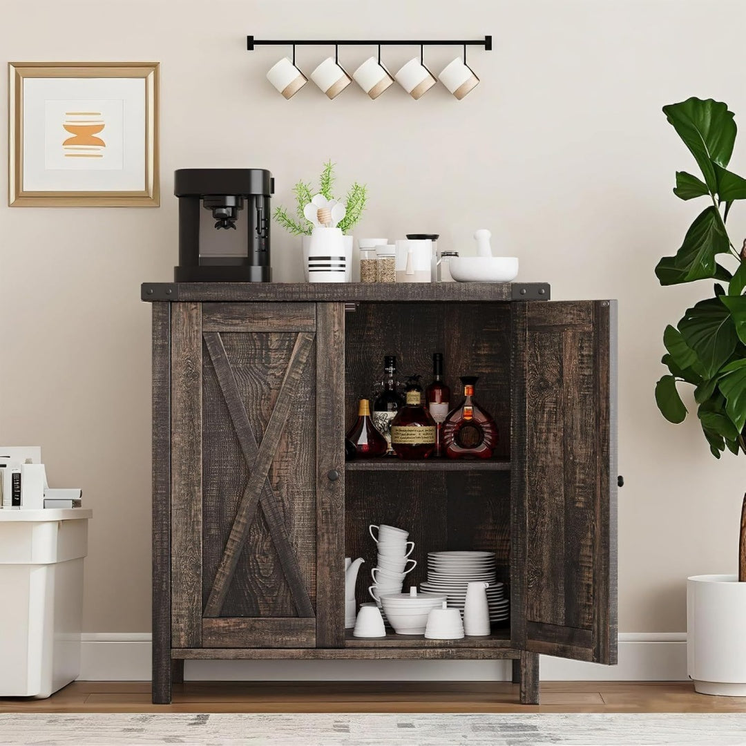 Credence en bois gris, style industriel