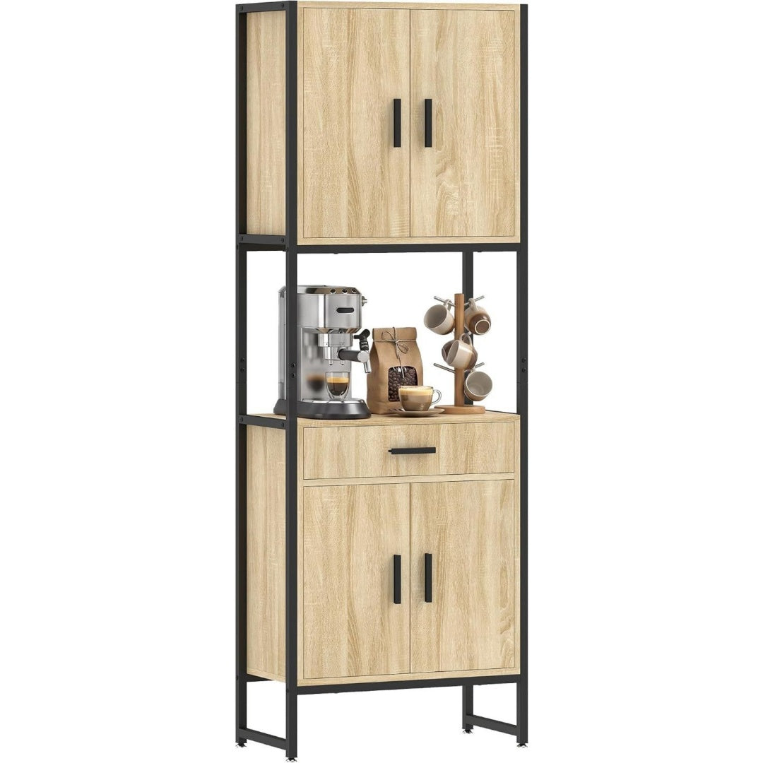 60 x 30 x 170cm buffet beige hauteur reglable