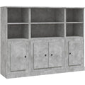 elegant buffet gris en bois d'ingenierie 40 x 1555 x 1000 cm