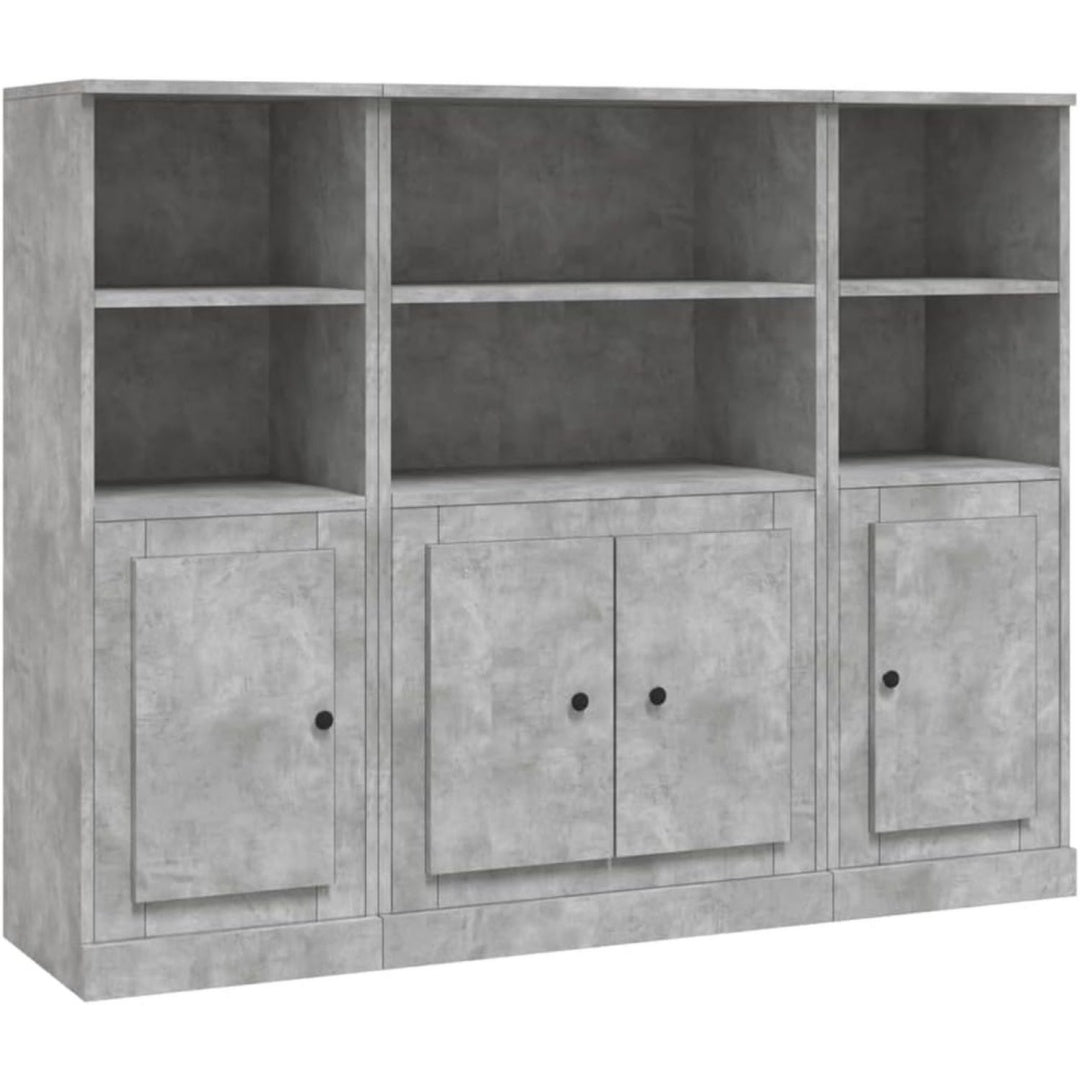 elegant buffet gris en bois d'ingenierie 40 x 1555 x 1000 cm