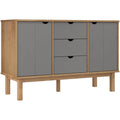 Enfilade marron bois ingenierie 114 cm, rangement style scandinave