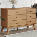 Commode marron pour coin nuit 6 tiroirs, gain de place