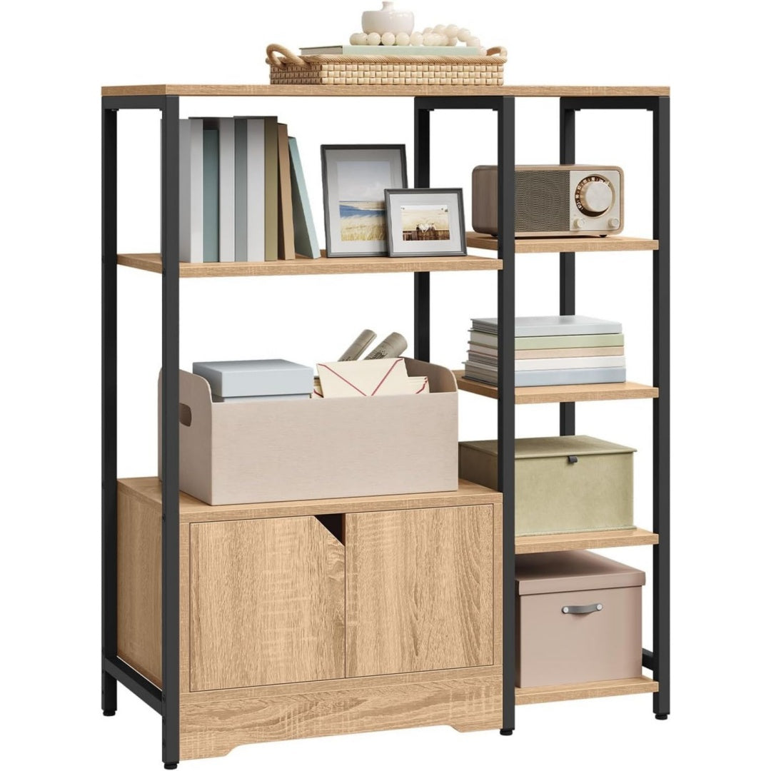 etagere bibliotheque marron avec 5 etageres