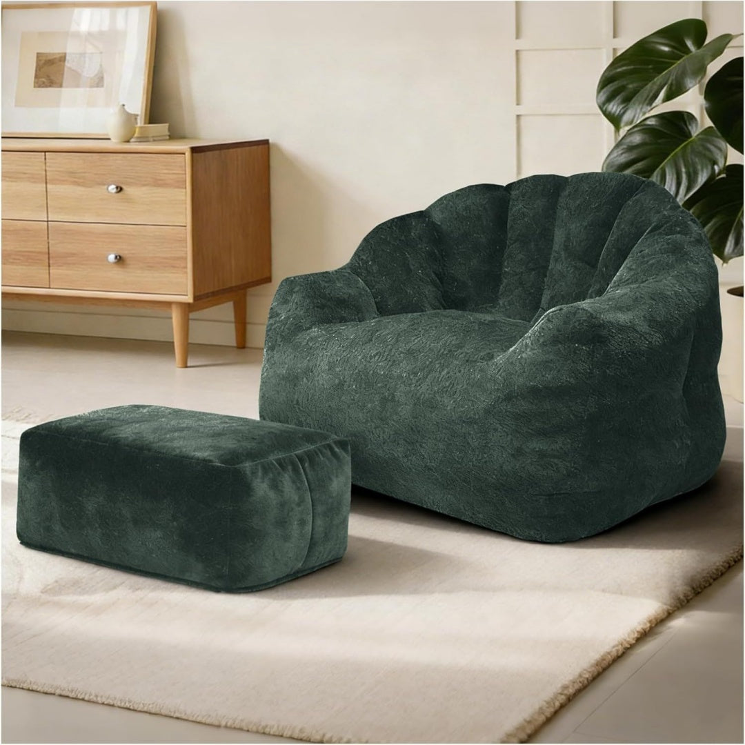 Fauteuil detente en velours Grise
