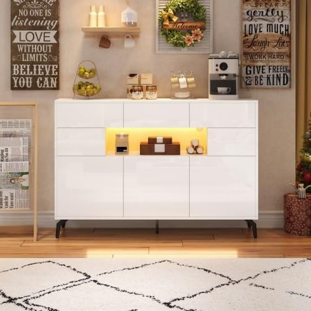 Gris clair commode metal 140 x 30 x 94 cm