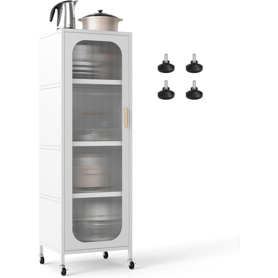 Armoire aux lignes contemporaine gris