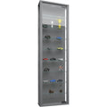 Vitrine gris, rangement pratique, design moderne