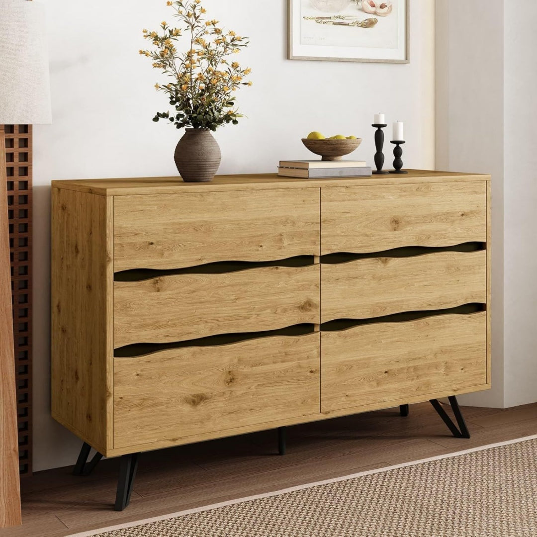Beige commode en acier style scandinave