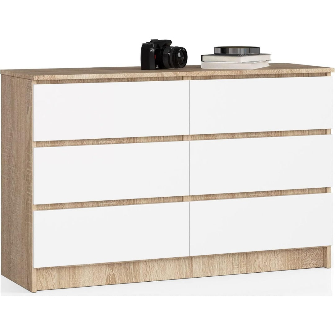 Chiffonnier beige pour entree 6 tiroirs